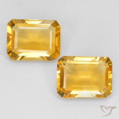 2.61ctw Natürlicher gold-orange Citrin, Smaragdschliff, VVS-VS