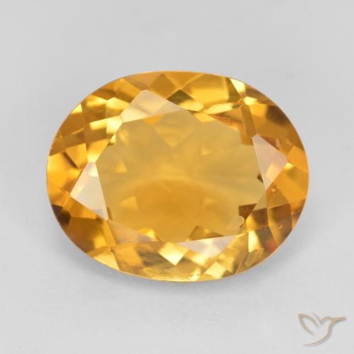 3.17ct Natürlicher Tiefes Goldorange Citrin, Oval, VS