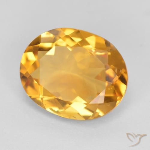 9,17 ctw natürlicher Tiefes Goldorange Citrin, Oval, VS