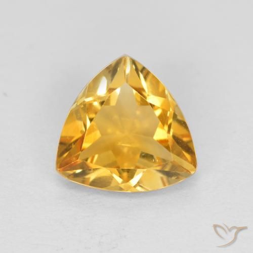 0.89ct Natürlicher Tiefes Goldorange Citrin, Trillion, VS