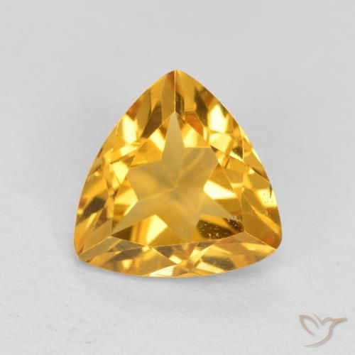0.95ct Natürlicher Mittel-Dunkelgold Citrin, Trillion, VS