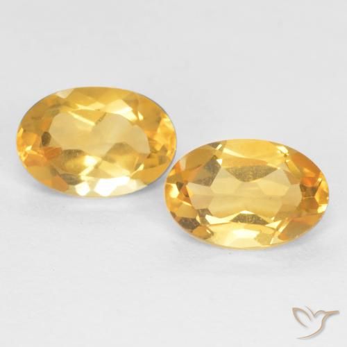 0.85ctw Natürlicher Mittleres Gold Citrin, Oval, VS