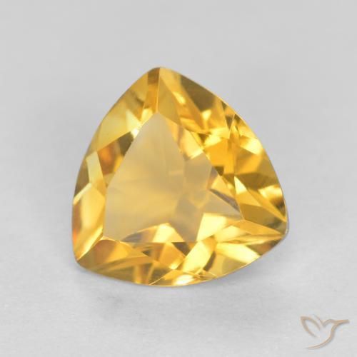 9,17 ctw natürlicher gold-orange Citrin, Trillion, VVS-VS