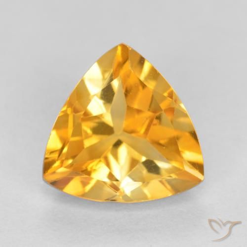 1.08ct Natürlicher Tiefes Goldorange Citrin, Trillion, VVS-VS