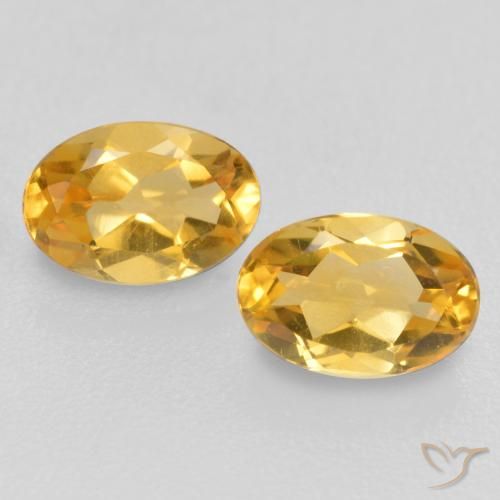 0.83ctw Natürlicher Mittelgold Citrin, Oval, VVS-VS