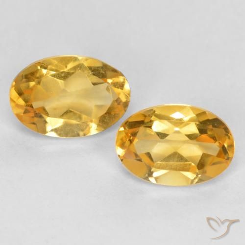 0.75ctw Natürlicher Mittel-Helles Orange-Gold Citrin, Oval, VS