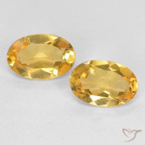 0.74ctw Natürlicher gold-orange Citrin, Oval, VS