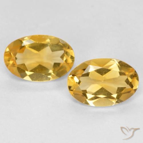 0.68ctw Natürlicher Mittelgold Citrin, Oval, VS