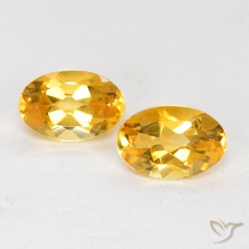 0.81ctw Natürlicher Mittel-Dunkelgold Citrin, Oval, VS