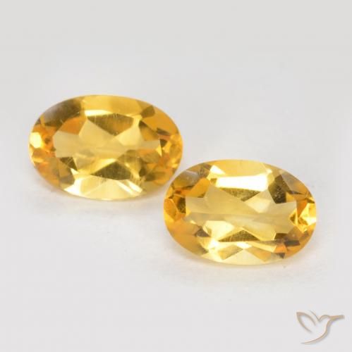 0.81ctw Natürlicher Tiefes Goldorange Citrin, Oval, VS