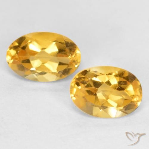 0.82ctw Natürlicher Mittel-Dunkelgold Citrin, Oval, VS