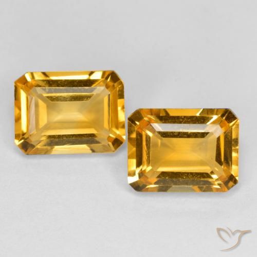 2.85ctw Natürlicher Orange-Gold Citrin, Smaragdschliff, VS