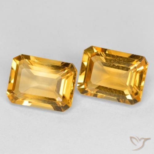 2.85 ct natürliche Orange-Gold Citrin-Edelsteine, Oktagonschliff, VS