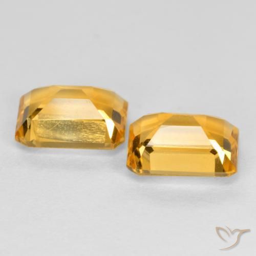 2.85 ct natürliche Orange-Gold Citrin-Edelsteine, Oktagonschliff, VS