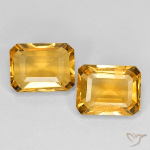 2.94ctw Natürlicher Orange-Gold Citrin, Smaragdschliff, VS