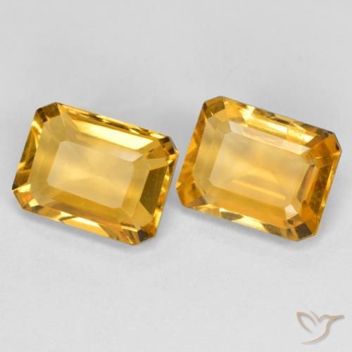 2.94 ct natürliche Orange-Gold Citrin-Edelsteine, Oktagonschliff, VS