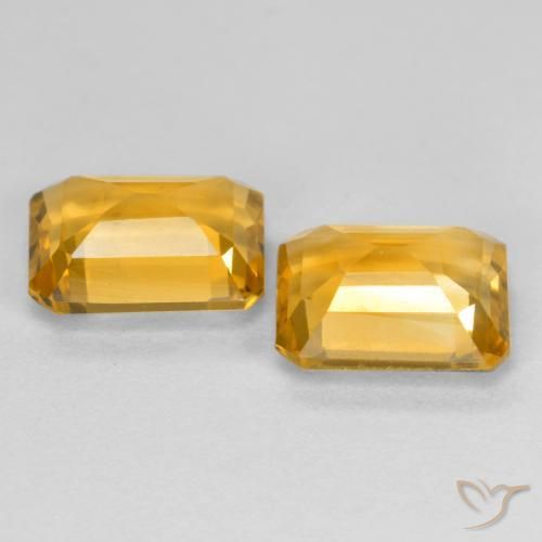 2.94 ct natürliche Orange-Gold Citrin-Edelsteine, Oktagonschliff, VS