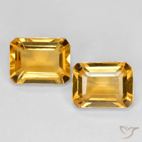 2.84ctw Natürlicher Orange-Gold Citrin, Smaragdschliff, VS