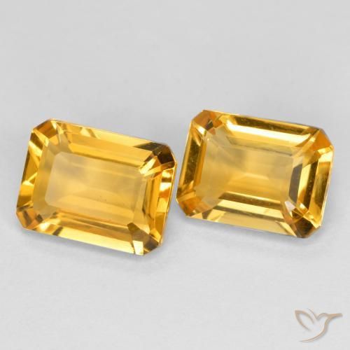 2.84 ct natürliche Orange-Gold Citrin-Edelsteine, Oktagonschliff, VS