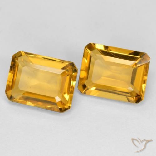 2.93 ct natürliche Mittel Orange-Gold Citrin-Edelsteine, Oktagonschliff, VS