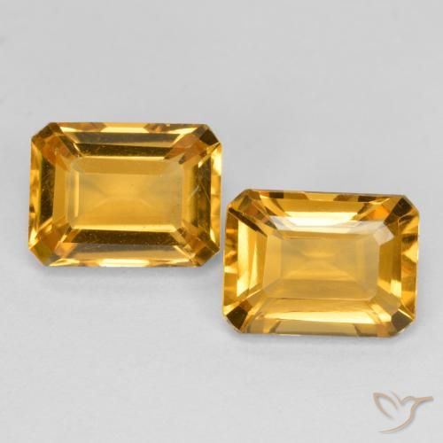 3.07ctw Natürlicher Orange-Gold Citrin, Smaragdschliff, VS