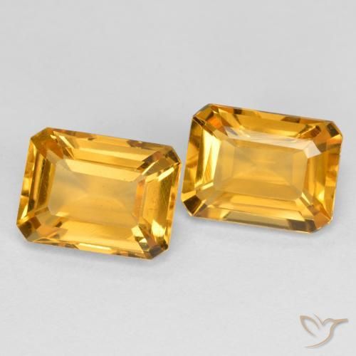 3.07 ct natürliche Orange-Gold Citrin-Edelsteine, Oktagonschliff, VS