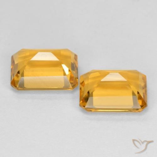 3.07 ct natürliche Orange-Gold Citrin-Edelsteine, Oktagonschliff, VS
