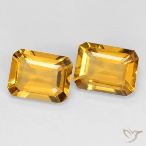 2.67ctw Natürlicher Orange-Gold Citrin, Smaragdschliff, VS