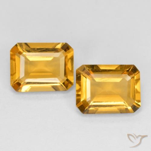 2.67 ct natürliche Orange-Gold Citrin-Edelsteine, Oktagonschliff, VS
