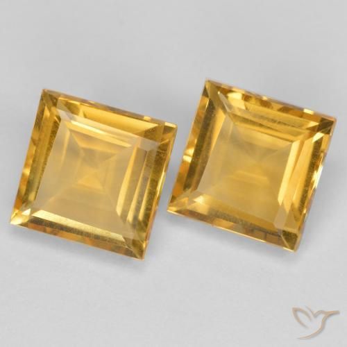 3.21 ct natürliche Tiefes Goldorange Citrin-Edelsteine, Quadrat, VS