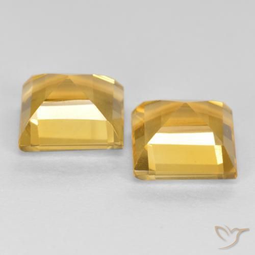 3.21 ct natürliche Tiefes Goldorange Citrin-Edelsteine, Quadrat, VS