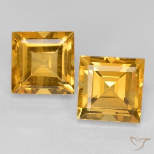 3.65ctw Natürlicher Dunkelgolden Citrin, Quadrat, VS
