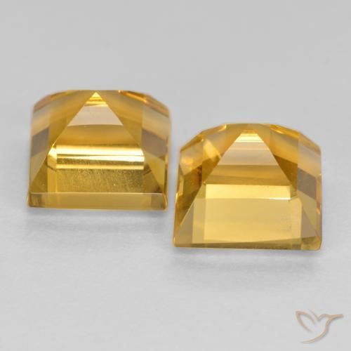 3.65 ct natürliche Dunkelgolden Citrin-Edelsteine, Quadrat, VS