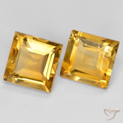 2.85 ct natürliche Tiefes Goldorange Citrin-Edelsteine, Quadrat, VS
