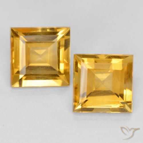 3.28ctw Natürlicher gold-orange Citrin, Quadrat, VS