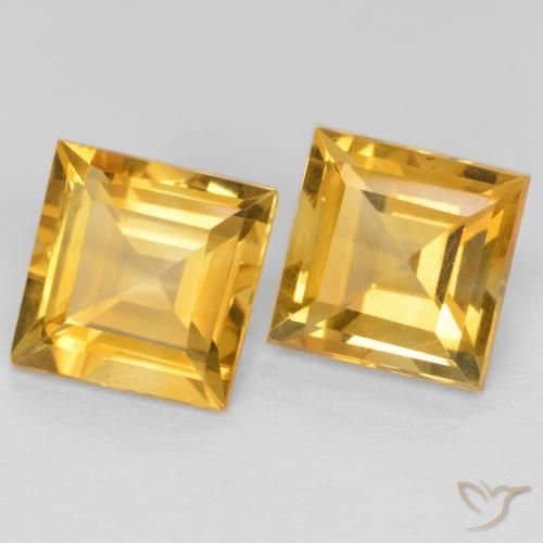 3.28 ct natürliche gold-orange Citrin-Edelsteine, Quadrat, VS