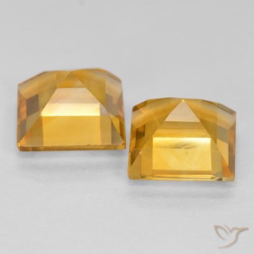 3.28 ct natürliche gold-orange Citrin-Edelsteine, Quadrat, VS