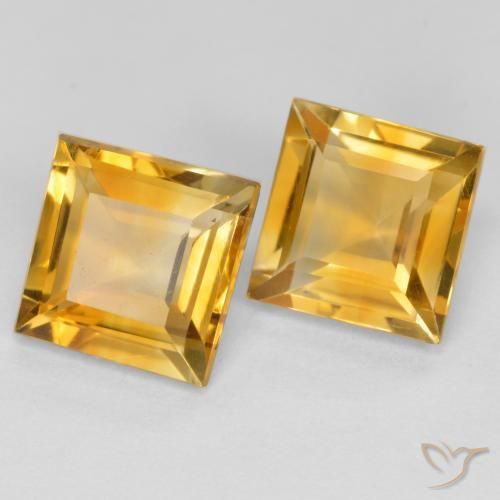 3.11 ct natürliche Tiefes Goldorange Citrin-Edelsteine, Quadrat, VS