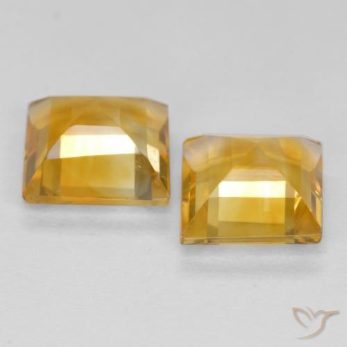3.11 ct natürliche Tiefes Goldorange Citrin-Edelsteine, Quadrat, VS