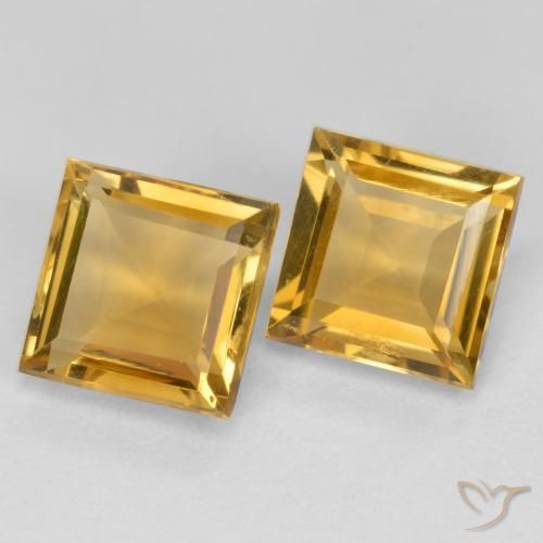 3.16 ct natürliche Tiefes Goldorange Citrin-Edelsteine, Quadrat, VS
