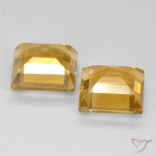 3.16 ct natürliche Tiefes Goldorange Citrin-Edelsteine, Quadrat, VS