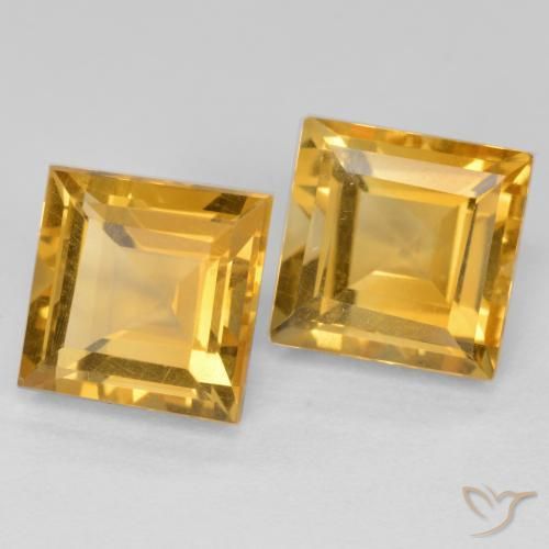 3.78 ct natürliche gold-orange Citrin-Edelsteine, Quadrat, VS