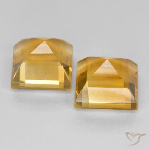 3.78 ct natürliche gold-orange Citrin-Edelsteine, Quadrat, VS