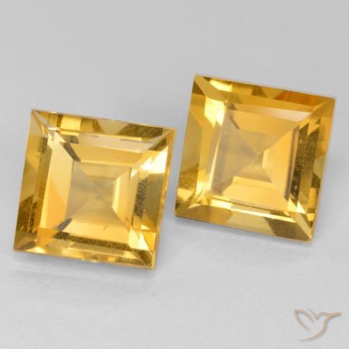 3.35 ct natürliche Tiefes Goldorange Citrin-Edelsteine, Quadrat, VS