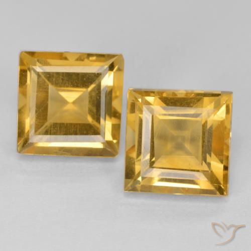 3.65ctw Natürlicher Mittel-Dunkelgold Citrin, Quadrat, VS