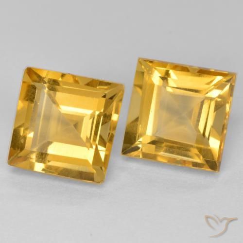 3.65 ct natürliche Mittel-Dunkelgold Citrin-Edelsteine, Quadrat, VS