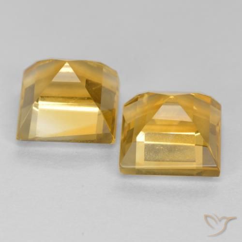 3.65 ct natürliche Mittel-Dunkelgold Citrin-Edelsteine, Quadrat, VS
