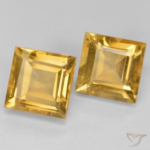 3.88 ct natürliche gold-orange Citrin-Edelsteine, Quadrat, VS