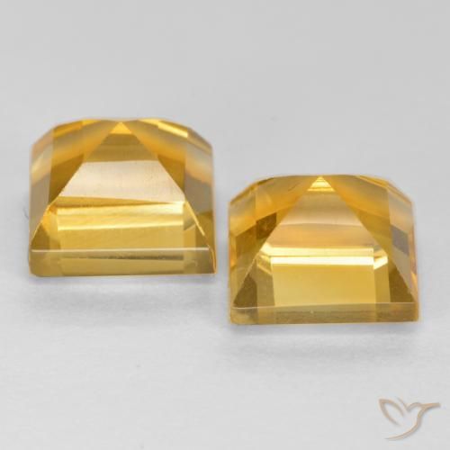 3.88 ct natürliche gold-orange Citrin-Edelsteine, Quadrat, VS