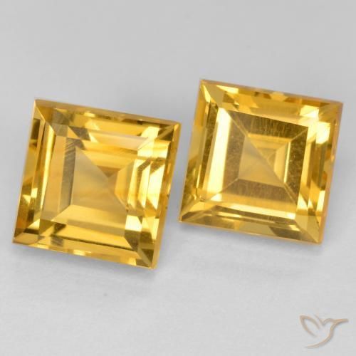 3.79 ct natürliche Mittel-Dunkelgold Citrin-Edelsteine, Quadrat, VS